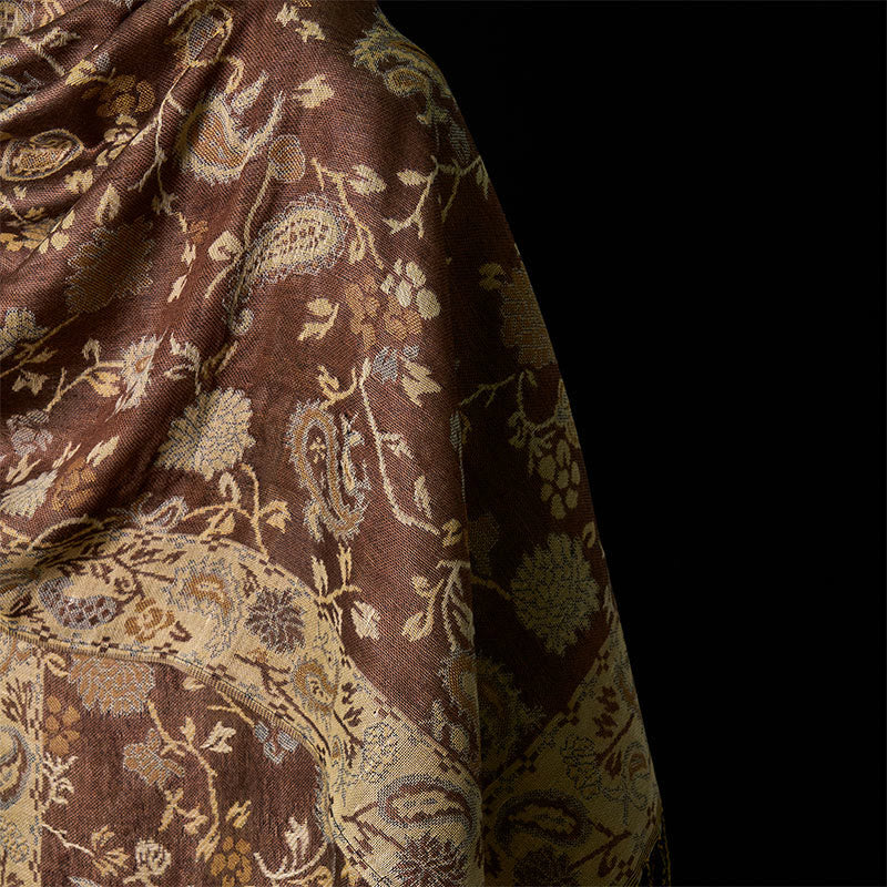 Buddha Stones Spring Cashew Flower Floral Pattern Tassel Soft Scarf Shawl