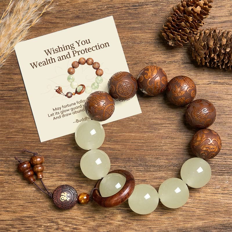 BWOOOH "Wishing You Wealth and Protection" Sappan Wood Br
