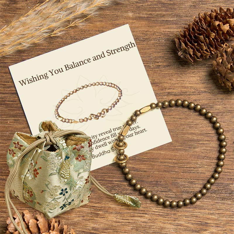 BWOOOH "Wishing You Balance and Strength" Brass Bracelet 