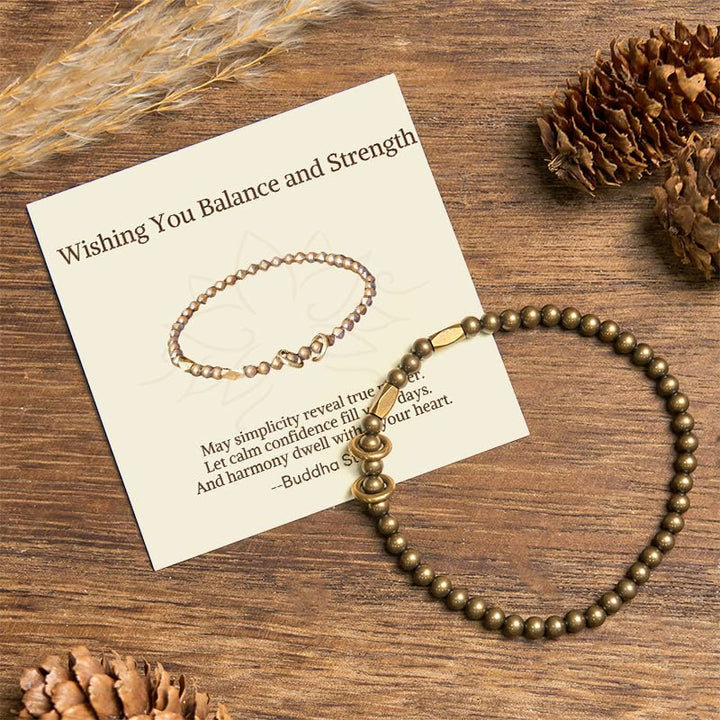 BWOOOH "Wishing You Balance and Strength" Brass Bracelet 