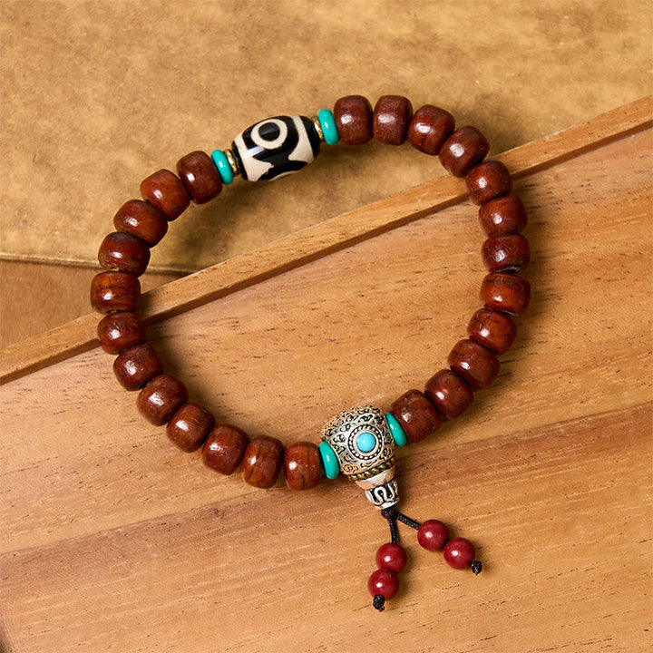 Buddha Stones Bone Beads Vajra Three-eyed Dzi Bead Luck Bracelet