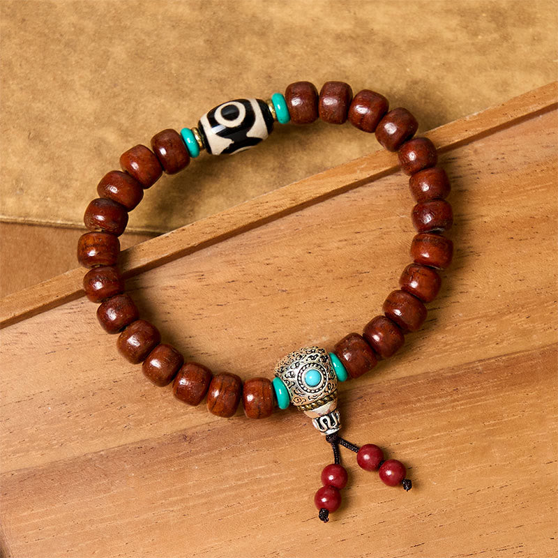 Buddha Stones Bone Beads Vajra Three-eyed Dzi Bead Luck Bracelet
