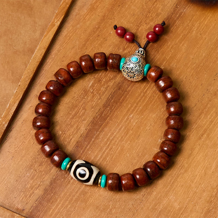 Buddha Stones Bone Beads Vajra Three-eyed Dzi Bead Luck Bracelet