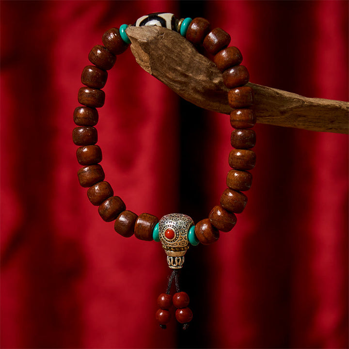 Buddha Stones Bone Beads Vajra Three-eyed Dzi Bead Luck Bracelet