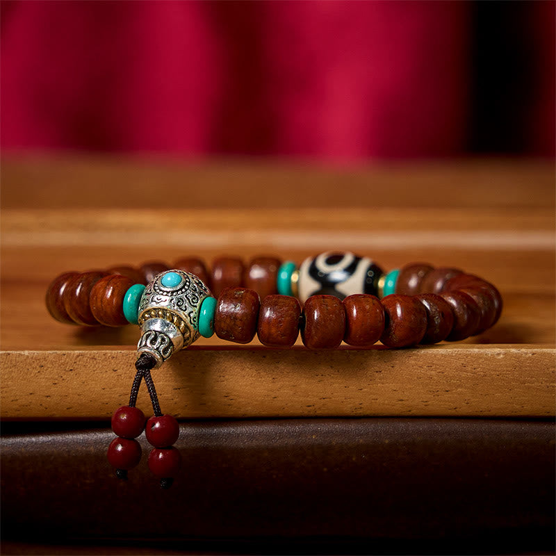Buddha Stones Bone Beads Vajra Three-eyed Dzi Bead Luck Bracelet