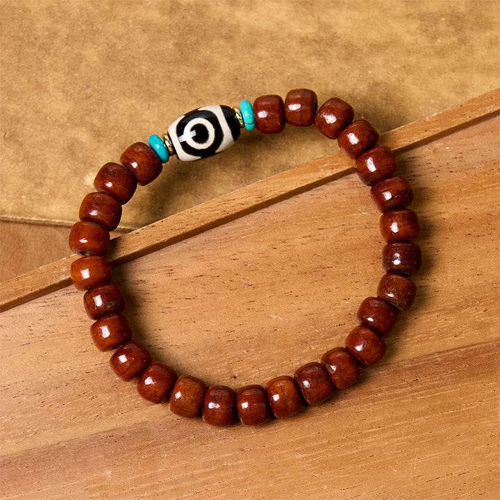 Buddha Stones Bone Beads Vajra Three-eyed Dzi Bead Luck Bracelet