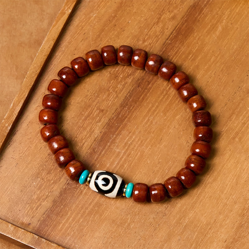 Buddha Stones Bone Beads Vajra Three-eyed Dzi Bead Luck Bracelet