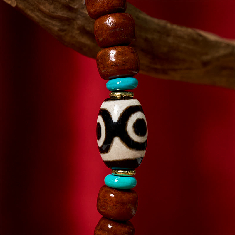 Buddha Stones Bone Beads Vajra Three-eyed Dzi Bead Luck Bracelet