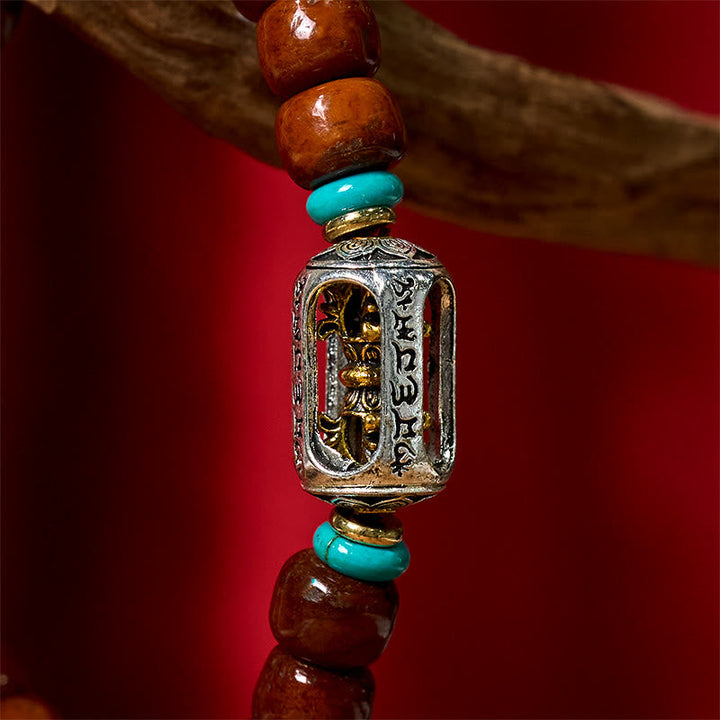Buddha Stones Bone Beads Vajra Three-eyed Dzi Bead Luck Bracelet