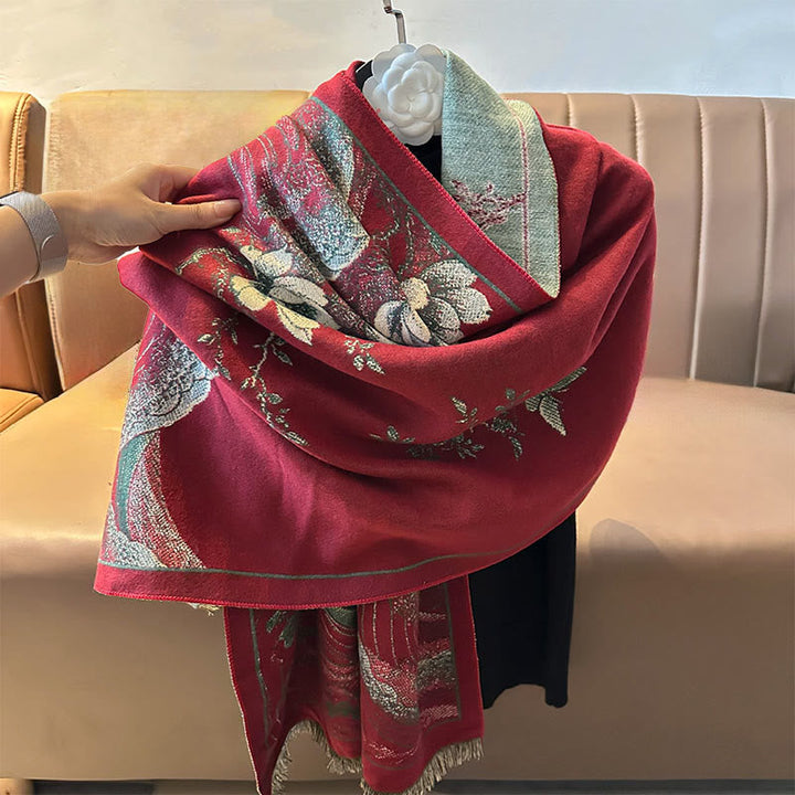 BWOOOH Fall Lotus Flowers Ocean Waves Pattern Soft Scarf 