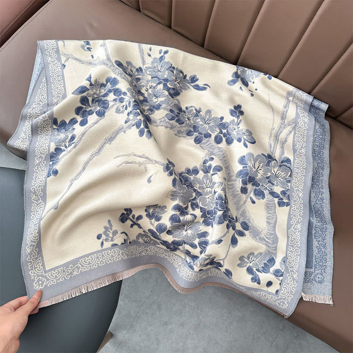BWOOOH Fall Peach Blossoms Branches Pattern Soft Scarf Sh