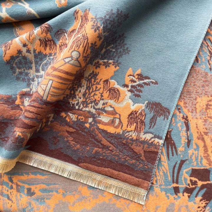 BWOOOH Fall Flowers Trees Pavilion Pattern Cozy Scarf Sha