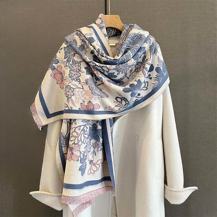 Buddha Stones Fall Phoenix Flowers Pattern Soft Scarf Shawl