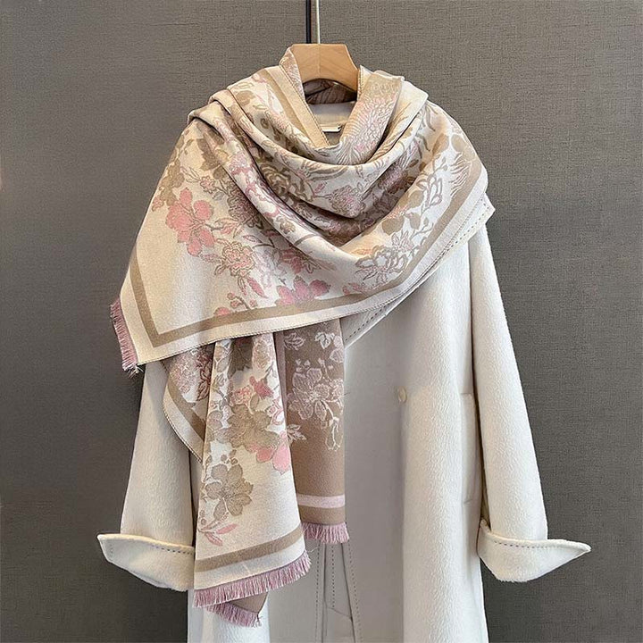 Buddha Stones Fall Phoenix Flowers Pattern Soft Scarf Shawl