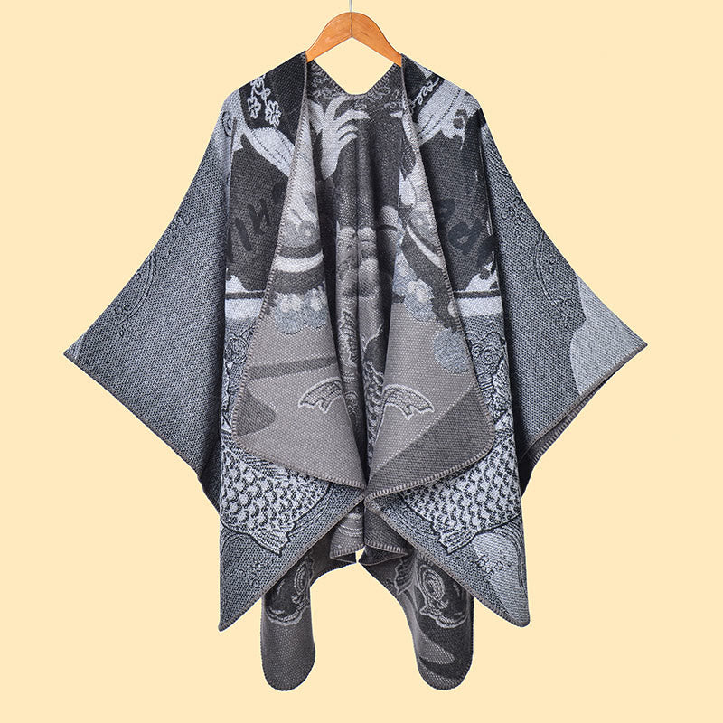 BWOOOH Winter Koi Fish Waves Pattern Warm Cozy Scarf Shaw