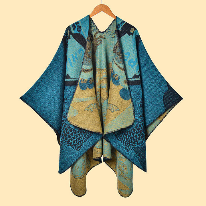 BWOOOH Winter Koi Fish Waves Pattern Warm Cozy Scarf Shaw