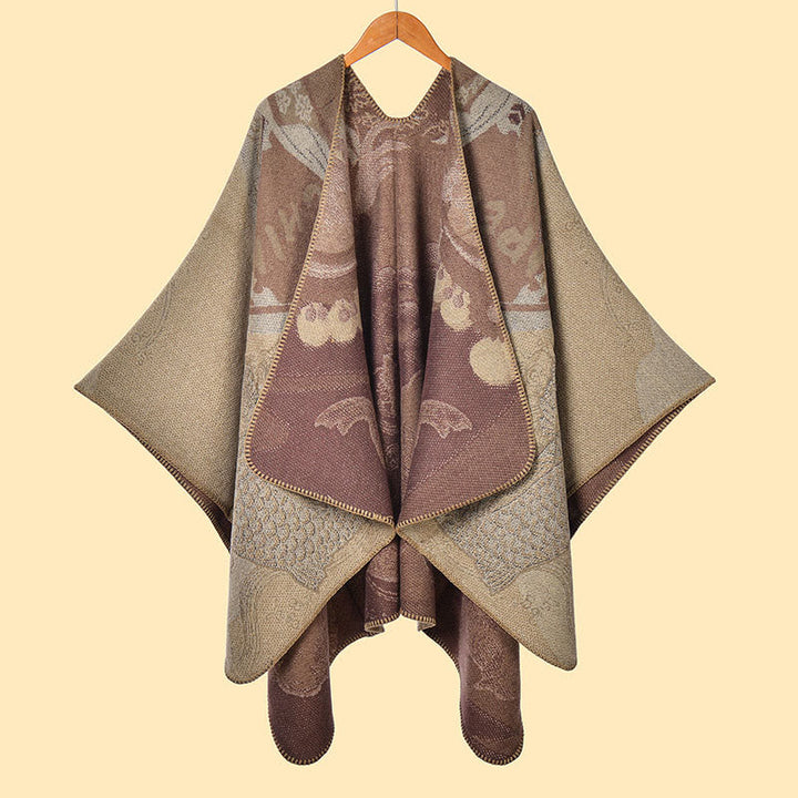 BWOOOH Winter Koi Fish Waves Pattern Warm Cozy Scarf Shaw
