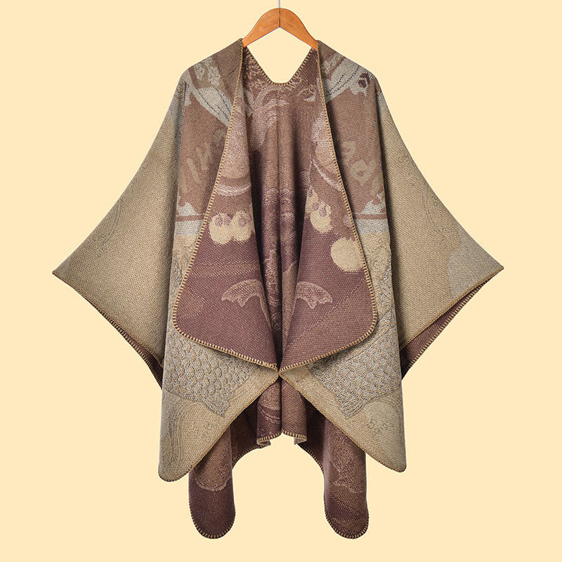BWOOOH Winter Koi Fish Waves Pattern Warm Cozy Scarf Shaw