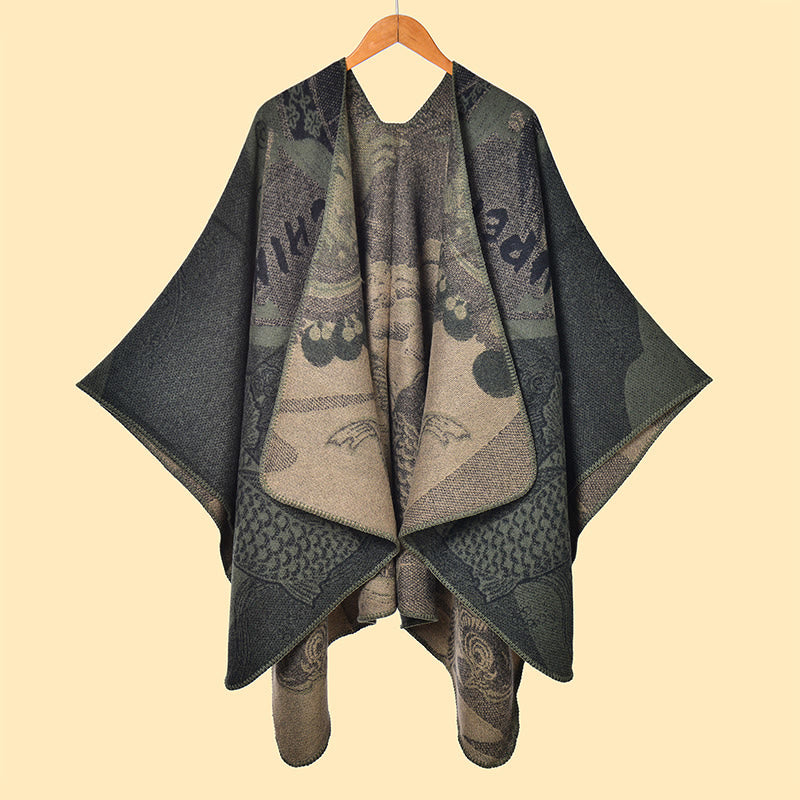 BWOOOH Winter Koi Fish Waves Pattern Warm Cozy Scarf Shaw