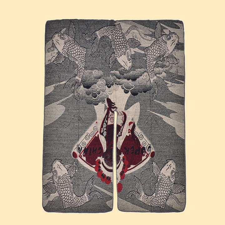 BWOOOH Winter Koi Fish Waves Pattern Warm Cozy Scarf Shaw
