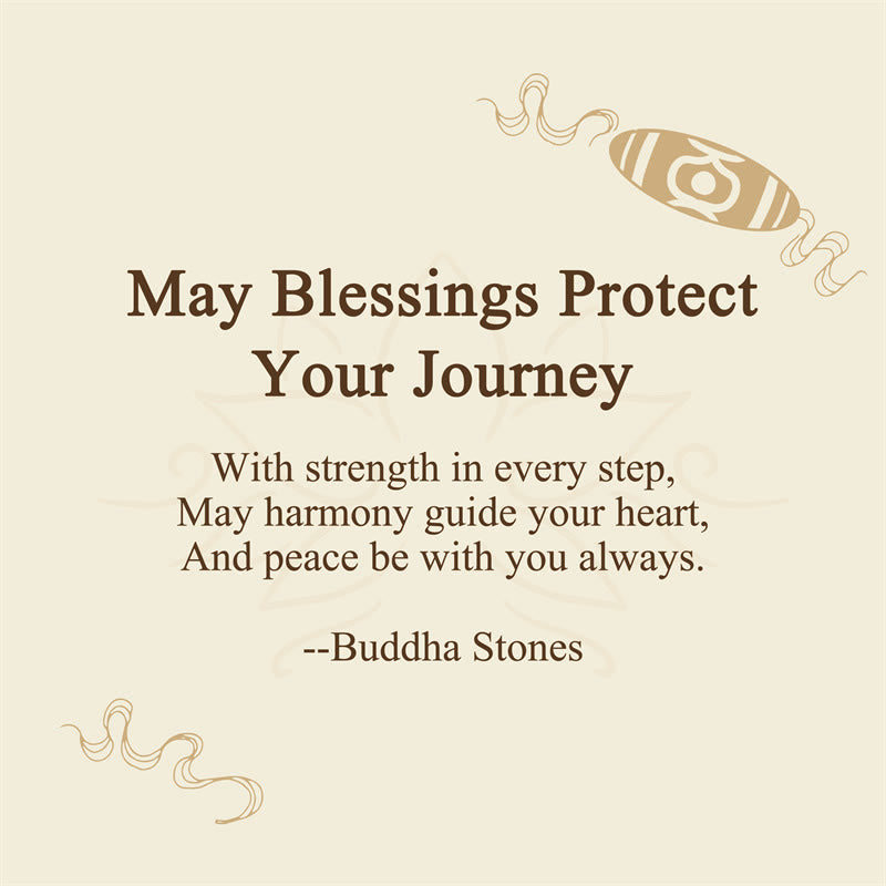 BWOOOH "May Blessings Protect Your Journey" Dzi Bead Brac