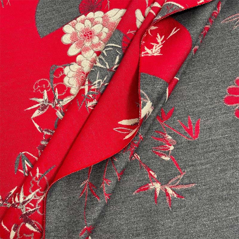 Buddha Stones Winter Fan Bamboo Peony Flowers Pattern Cozy Scarf Shawl