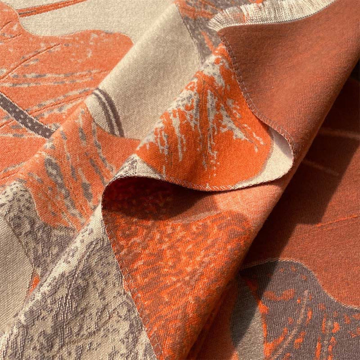 Buddha Stones Winter Stork Birds Lotus Flowers Leaves Pattern Soft Scarf Shawl