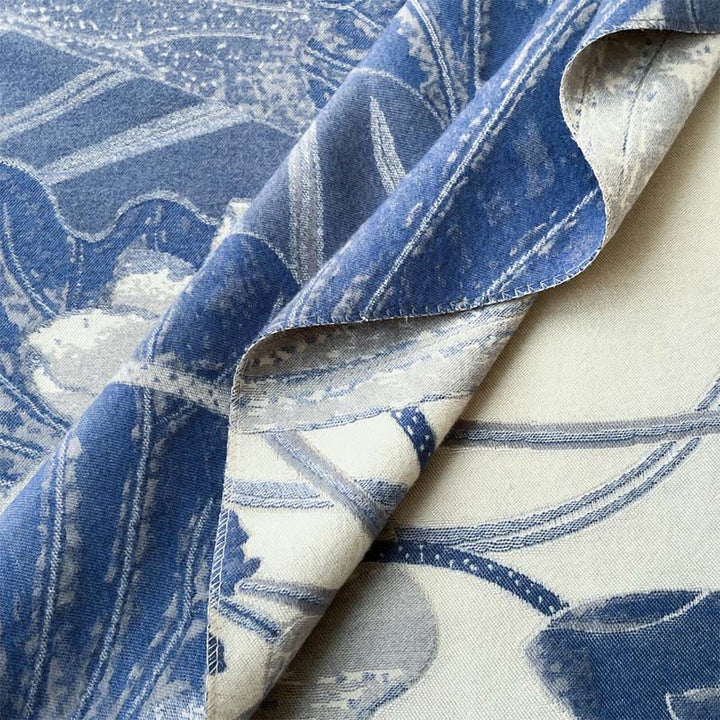 Buddha Stones Winter Stork Birds Lotus Flowers Leaves Pattern Soft Scarf Shawl