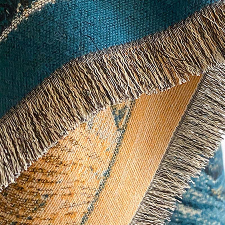 Buddha Stones Winter Gradient Color Warm Hills Trees Pattern Cozy Scarf Shawl
