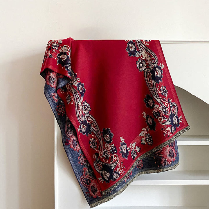 Buddha Stones Fall Cashew Flower Vines Pattern Warm Cozy Scarf Shawl