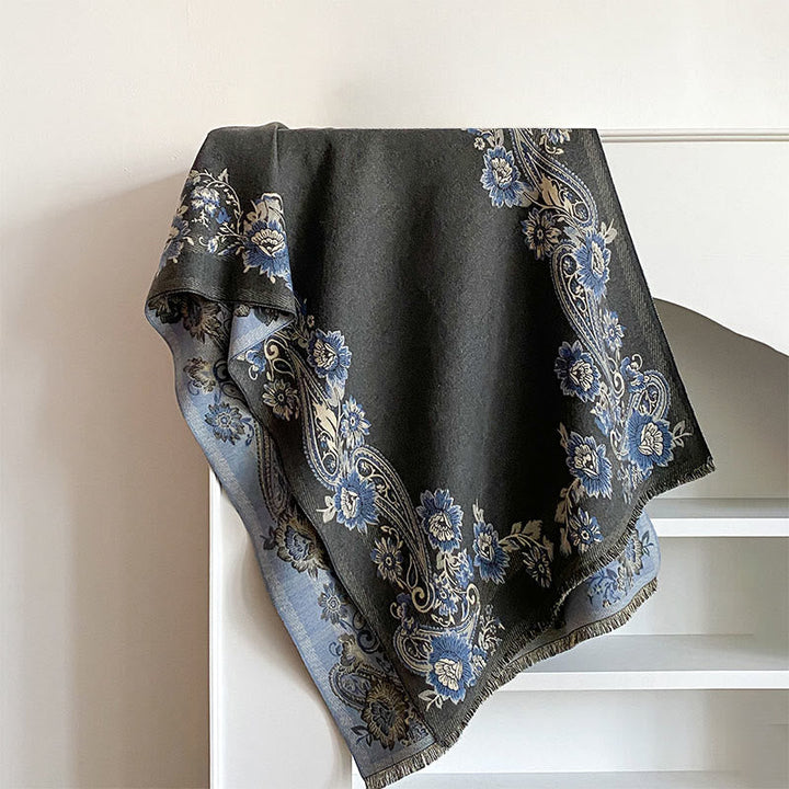 Buddha Stones Fall Cashew Flower Vines Pattern Warm Cozy Scarf Shawl