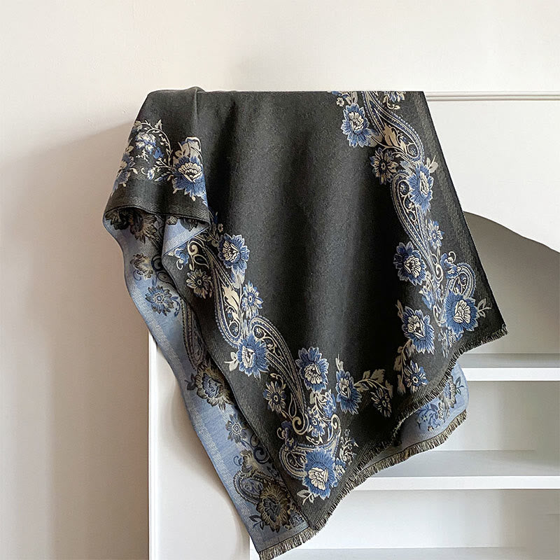 Buddha Stones Fall Cashew Flower Vines Pattern Warm Cozy Scarf Shawl