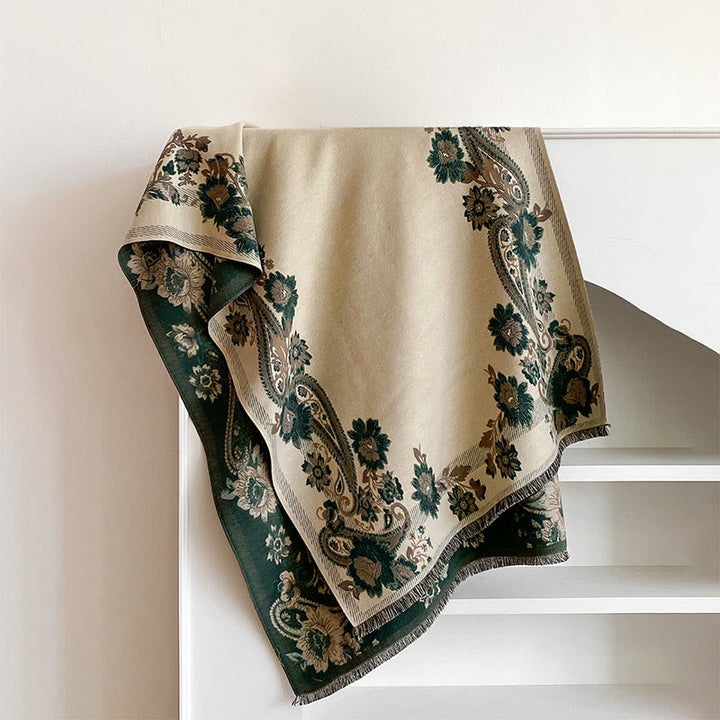 Buddha Stones Fall Cashew Flower Vines Pattern Warm Cozy Scarf Shawl