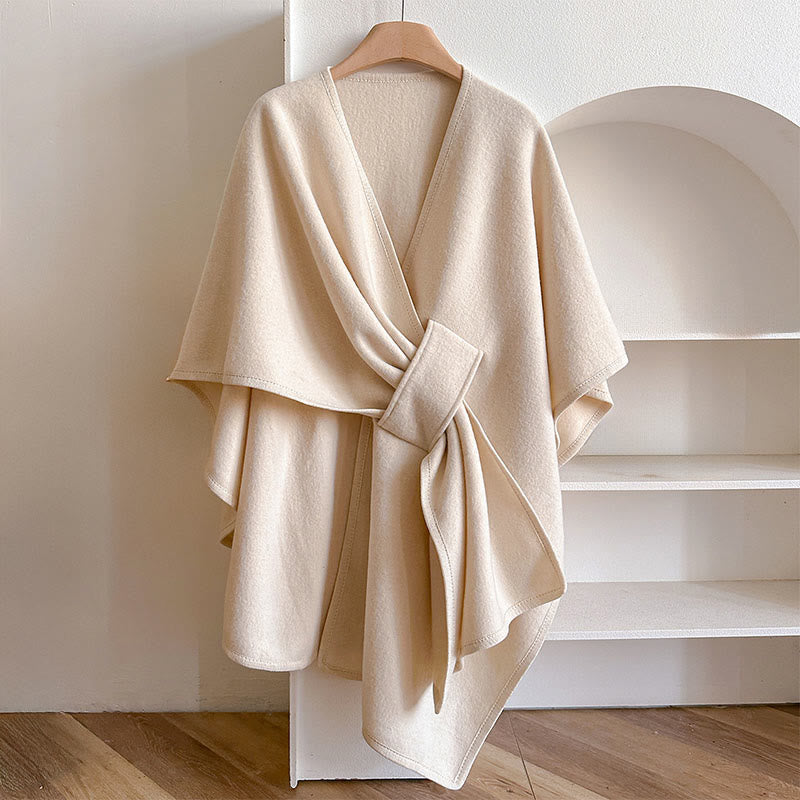 BWOOOH Winter Solid Color Warm Cozy Split Scarf Shawl