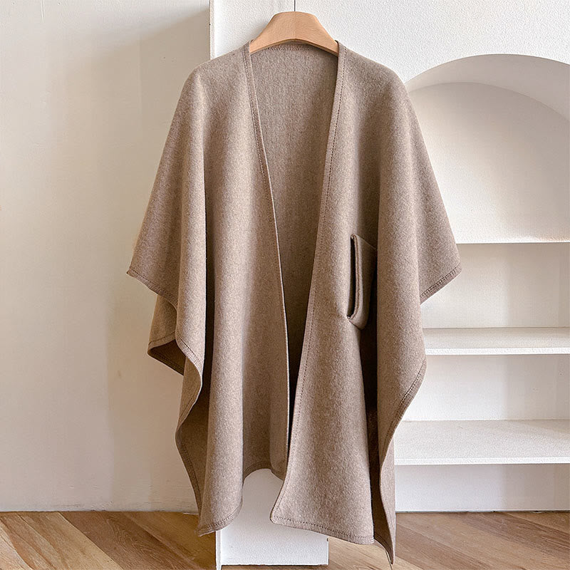 BWOOOH Winter Solid Color Warm Cozy Split Scarf Shawl