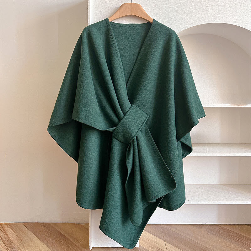 BWOOOH Winter Solid Color Warm Cozy Split Scarf Shawl