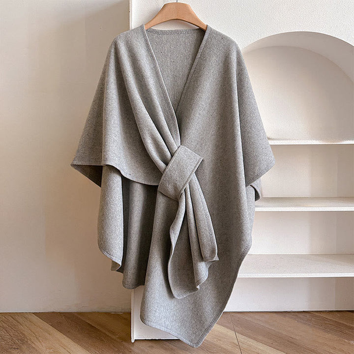 BWOOOH Winter Solid Color Warm Cozy Split Scarf Shawl
