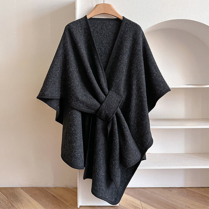 BWOOOH Winter Solid Color Warm Cozy Split Scarf Shawl
