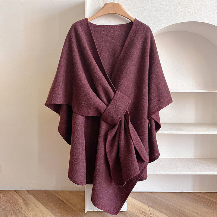 BWOOOH Winter Solid Color Warm Cozy Split Scarf Shawl