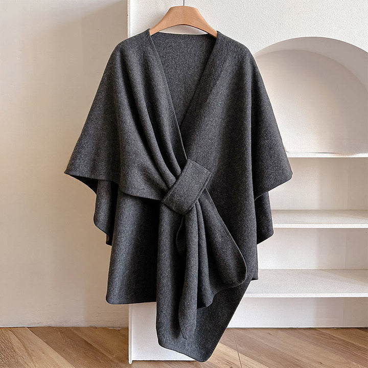 BWOOOH Winter Solid Color Warm Cozy Split Scarf Shawl