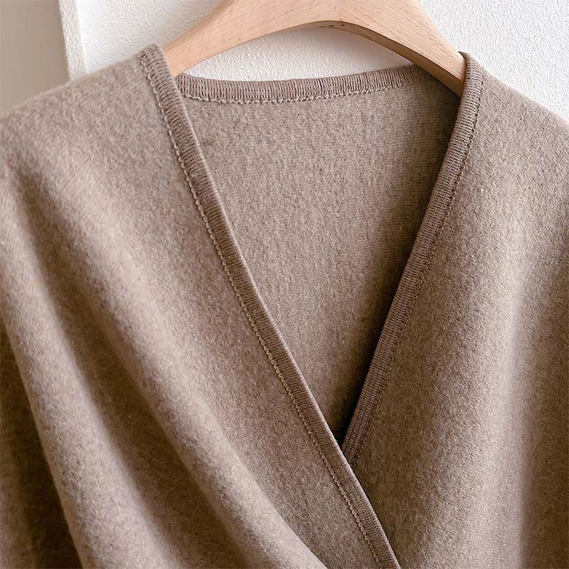 BWOOOH Winter Solid Color Warm Cozy Split Scarf Shawl