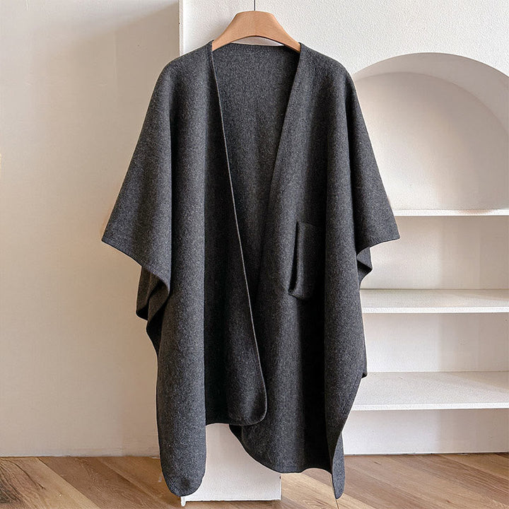 BWOOOH Winter Solid Color Warm Cozy Split Scarf Shawl