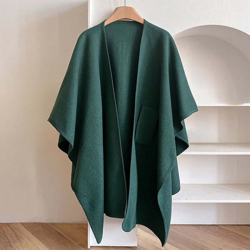 BWOOOH Winter Solid Color Warm Cozy Split Scarf Shawl