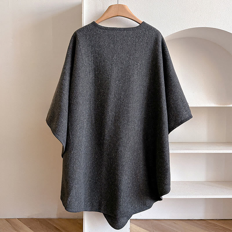 BWOOOH Winter Solid Color Warm Cozy Split Scarf Shawl