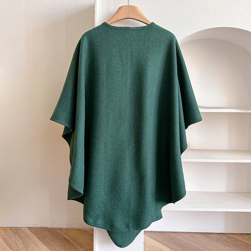 BWOOOH Winter Solid Color Warm Cozy Split Scarf Shawl