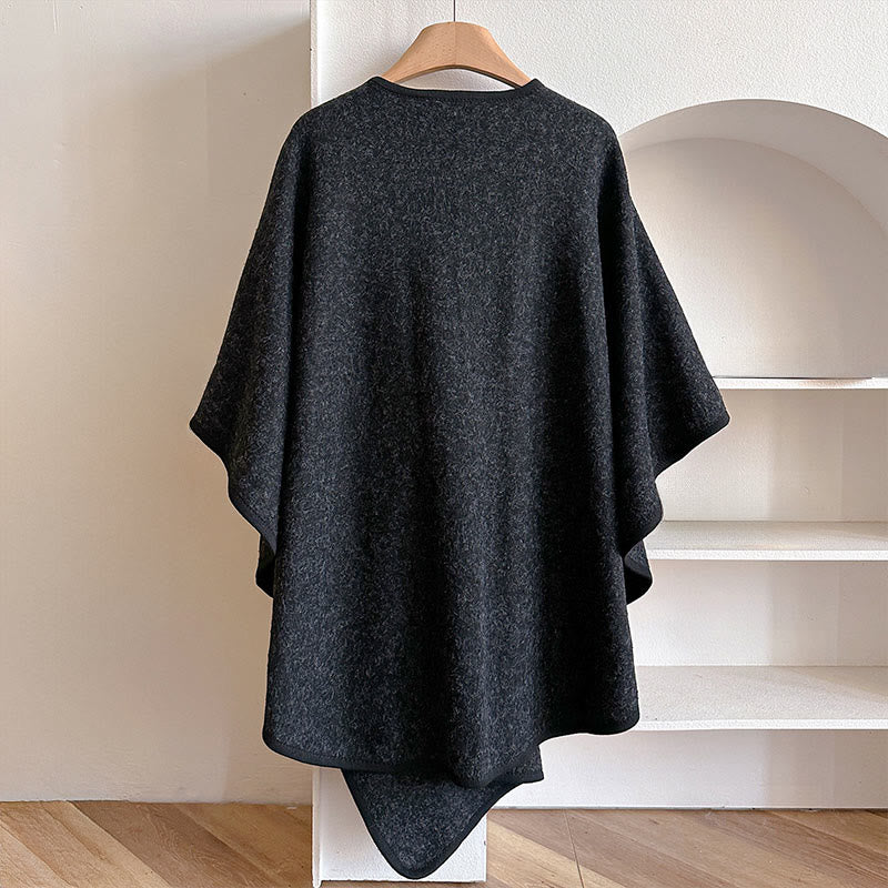 BWOOOH Winter Solid Color Warm Cozy Split Scarf Shawl