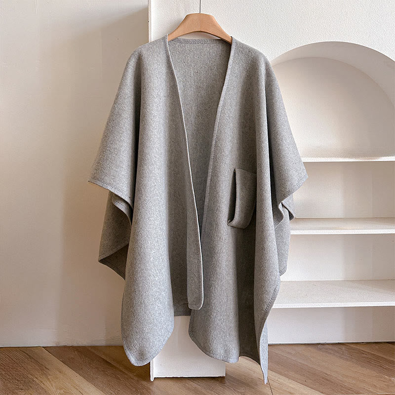 BWOOOH Winter Solid Color Warm Cozy Split Scarf Shawl