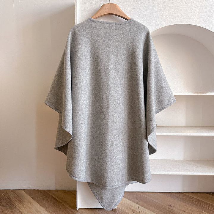 BWOOOH Winter Solid Color Warm Cozy Split Scarf Shawl