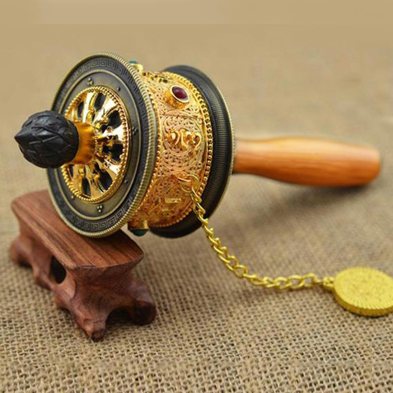 Buddha Stones Tibetan Lucky Prayer Wheel Decoration