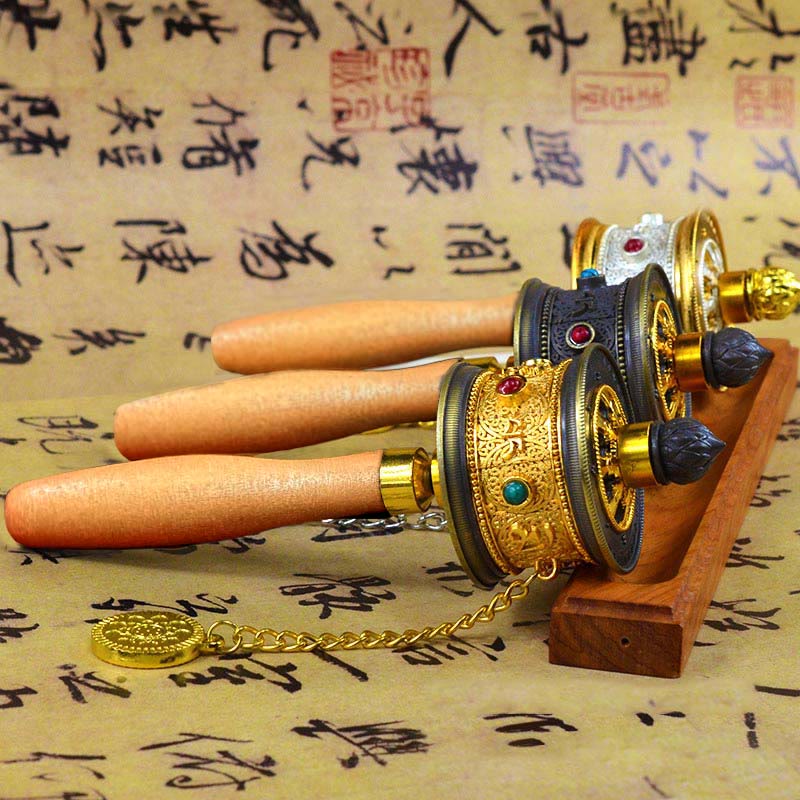 Buddha Stones Tibetan Lucky Prayer Wheel Decoration